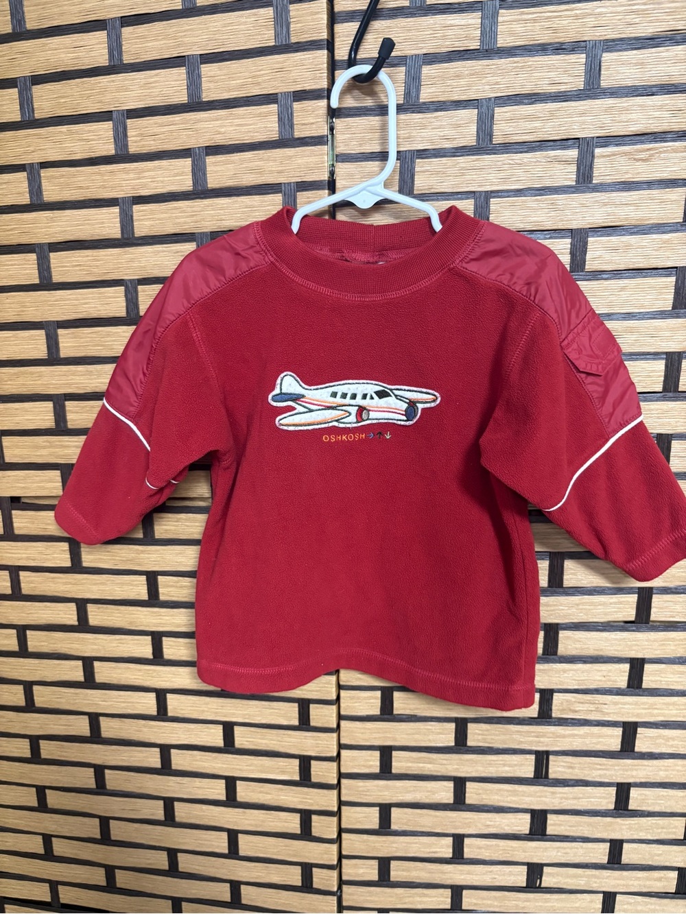 Osh kosh red fleece airplane sweatshirt size 2T